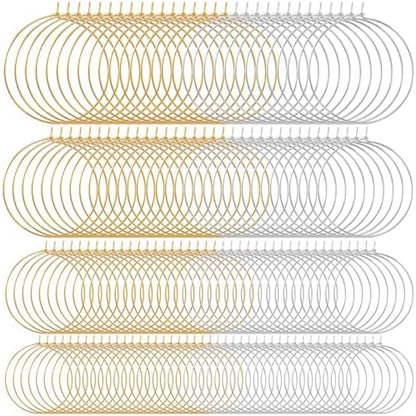 OIIKI 280PCS Earring Beading Hoops, 4 Sizes Gold/Silver Plated Findings by OIIKI
