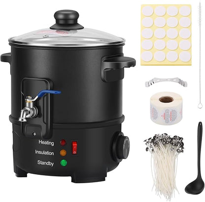 Olasme Wax Melter for Candle Making,Non-Stick Electric Wax Melting Pot,Candle Making Kit with Quick Pour Spout & Constant Temperature Control Melter for Candle Soap (4 L)