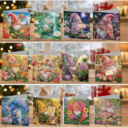 LAKEQUILL DIY Diamond Art Painting Greeting Kit, 12 Pieces, Creative Craft Set，Garden Goblin - Image 4