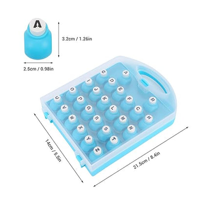 Asixxsix Alphabet Paper Punchers, 26 Uppercase English Letters Hole Punch Shape, Letter Shape Punches for DIY Crafting Supplies, Scrapbooking, Journaling, School Projects