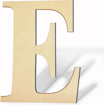 17 Inch Large Wooden Letters, Paintable Large Wood Letter for Crafts, Unfinished Blank Wood Alphabet Letter for Birthday, Parties, Wedding, Christmas Home Decoration(Letter E)