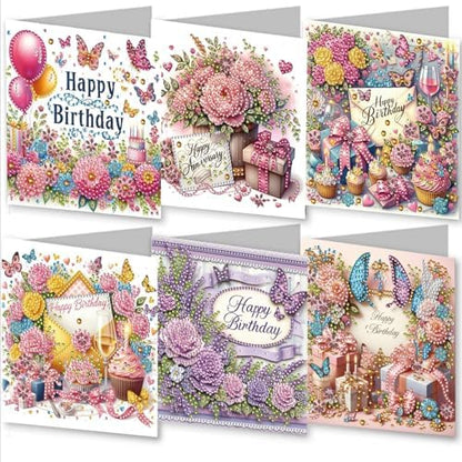 Christmas DIY Diamond Greeting Cards Set, 5D DIY Diamond Art Painting Christmas Style Greeting Card, Xmas Cards Making Kits for Family Friends Handmade Gift-#32-Happy Birthday by Unknown