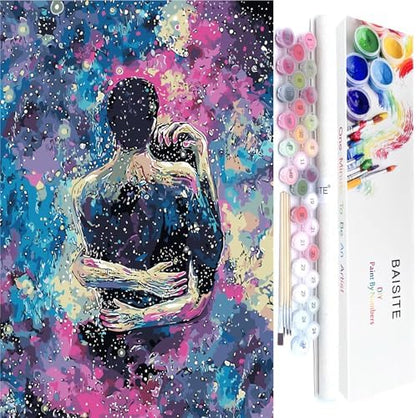 BAISITE Paint by Numbers Kit for Adults Beginners,16" Wx20 L Canvas for Painting Kits for Adults in Colorful Box-Cosmic Hug 8217 by PaintbyNumbersKitsforAdults