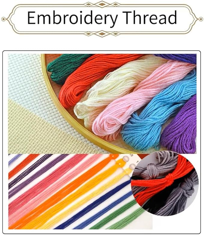 Threadhaven Cross-Stitch Kit 14CT Aida Counted Embroidery Complete Set with Fabric, Threads, Needles & Chart-Premium Beautiful Girls Design for Adults & Beginners- Autumn Coffee 16.1''×14.9''