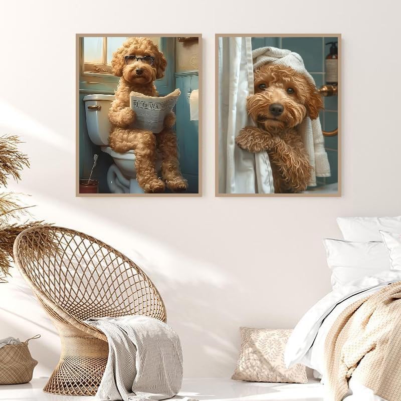 KYOQFVN 2 Pack Dog Paint by Numbers with Frame, Adult Paint by Number Kits on Canvas with Wooden Easel - Easy Acrylic Oil Painting for Home Wall Decor8x12inch - Image 5
