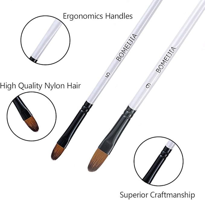 GETHPEN Filbert Paint Brushes Set, 12 PCS Artist Brush for Acrylic Oil Watercolor Gouache Artist Professional Painting Kits with Synthetic Nylon Tips