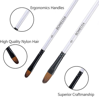 GETHPEN Filbert Paint Brushes Set, 12 PCS Artist Brush for Acrylic Oil Watercolor Gouache Artist Professional Painting Kits with Synthetic Nylon Tips