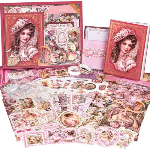 Scrapbooking Supplies Kit, Vintage Junk Journal Supplies,Cute Scrapbook Kit by OFFIGIFT