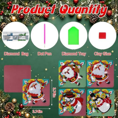 WIVICO 4Pcs Diamond Painting Bookmarks, Diamond Pearl Art Kits for Adults - Image 3