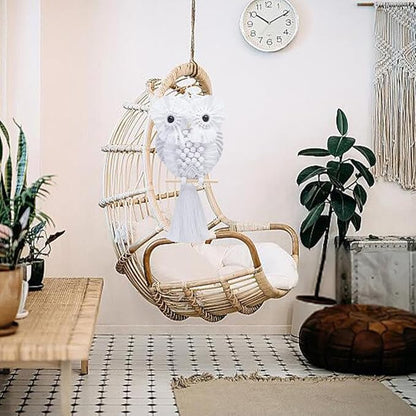 FREEBLOSS DIY Macrame Owl Kit with Instructions Macrame Wall Hanging Ornament Boho Wall Hanging Decor Pure White Macrame Tapestry Gift Macrame Kit for Beginners