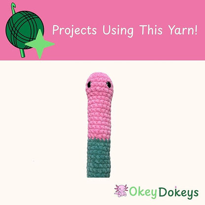 Okey Dokeys 300g Jumbo Velvet Chenille Yarn 7 Jumbo – Plush, No-Fray, Durable Plushies, Posh Soft Crochet Projects Beginner Friendly (130 yds) (Raspberry Ice Cream Pink (105), 1 Pack (17.90/Skein))