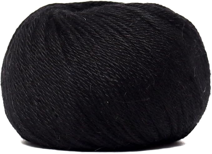 100% Baby Alpaca Yarn Wool Set of 3 Skeins (150 Grams) DK Weight - Made in Peru - Heavenly Soft and Perfect for Knitting and Crocheting (Black, DK)