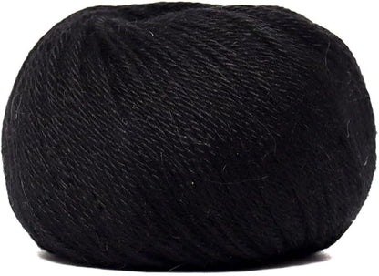 100% Baby Alpaca Yarn Wool Set of 3 Skeins (150 Grams) DK Weight - Made in Peru - Heavenly Soft and Perfect for Knitting and Crocheting (Black, DK)