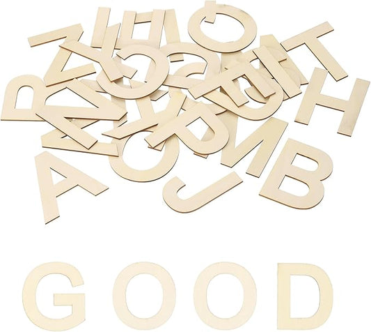 MECCANIXITY 26 Pcs Wooden Letters 3.15"/8CM Wooden Letter for Crafts Unfinished Block Letters for Home Decorations DIY Wall Decor Spelling Learning
