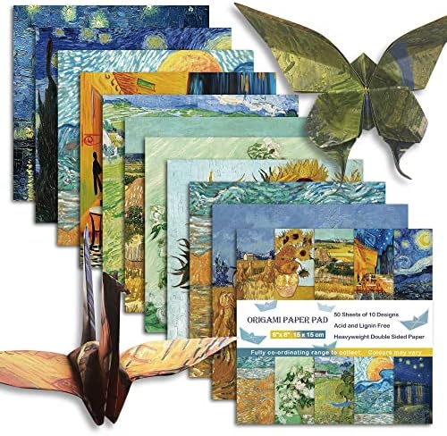 Origami Paper 6x6" Double Sided 50 Sheets 10 Colors Origami Kit,Craft Paper by Mifuner