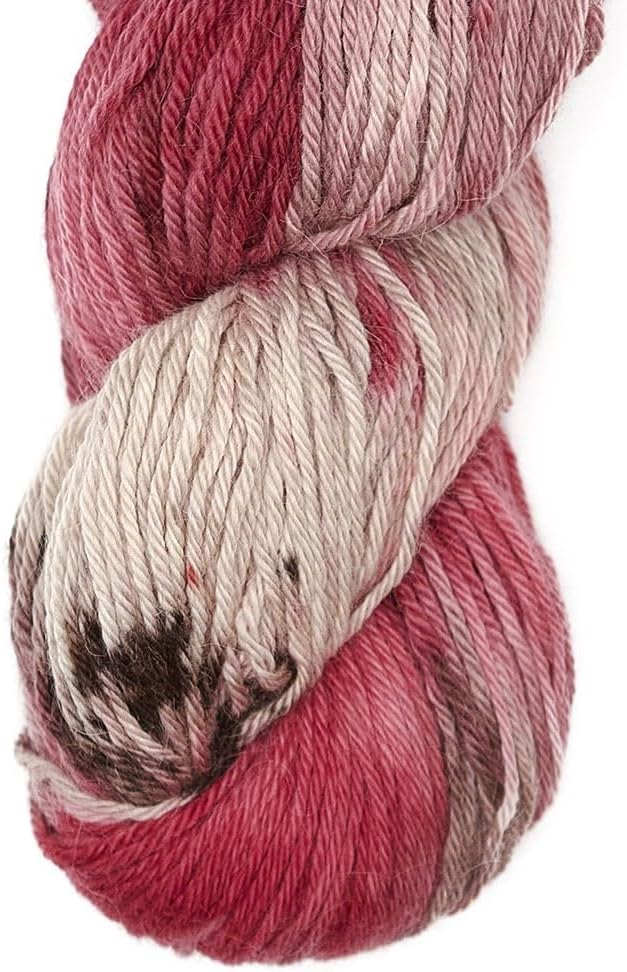 100% Baby Alpaca Yarn Wool 100g Hank DK Weight Hand Dyed Made in Peru - Heavenly Soft and Perfect for Knitting and Crocheting (Blushing Twilight, DK Hand Dyed - 100g Hank)