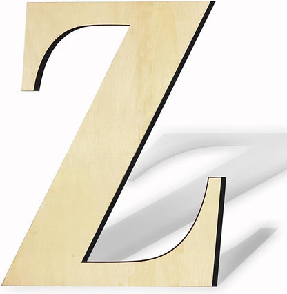 17 Inch Unfinished Wooden Letters, Blank Wood Letters Sign for Home Wall Decor, Large Unpainted Wood Letter for Crafts,Birthday,Wedding Party Decoration,Large Wooden Alphabet Letter Z