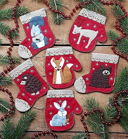 Generic, Christmas Critters Felt Ornament Kit | DIY Wool Stocking Applique from Rachel's of Greenfield, 0919 - Image 2
