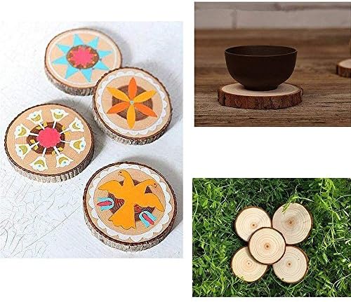 William Craft Unfinished Natural Wood Slices 20 Pcs 2.75-3.1 inch Wood Coaster Pieces Craft Wood kit Circles Crafts Christmas Ornaments DIY Crafts with Bark for Crafts Rustic Wedding Decorationbirch - Image 5