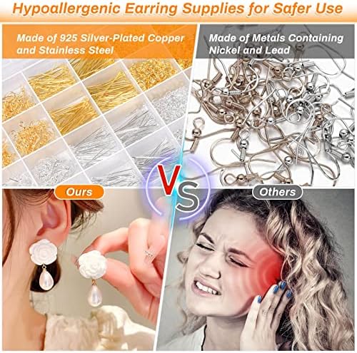 Hypoallergenic Earring Making Kit, 2000Pcs Earring Making Supplies Kit - Image 5