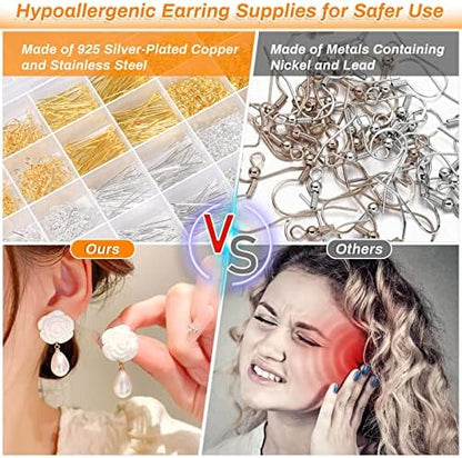 Hypoallergenic Earring Making Kit, 2000Pcs Earring Making Supplies Kit - Image 5