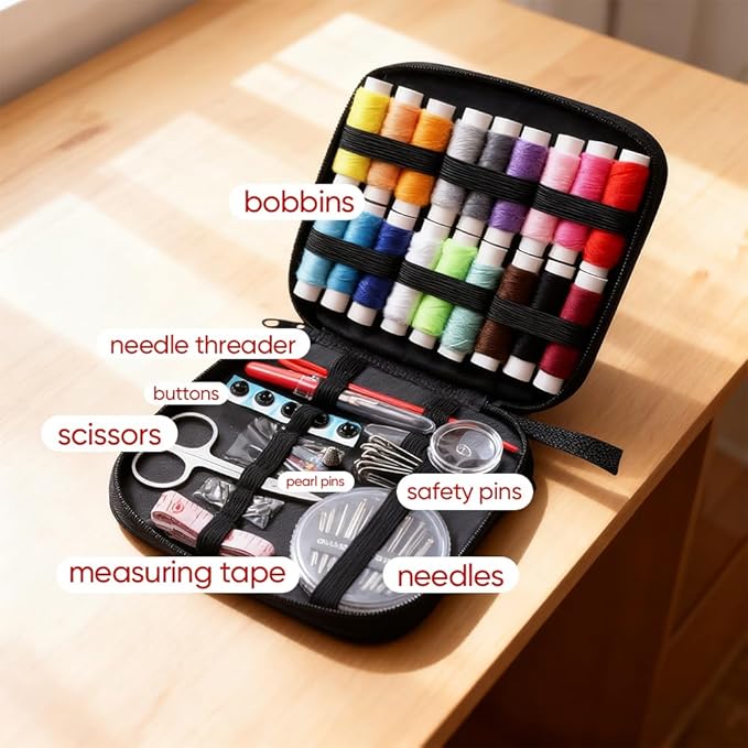 Saker Stitch Book Embroidery Kit: All-in-One Linen Embroidery Reference Guide with Multiple Sewing Tools, Floss, Needles & Scissors - Portable Embroidery Kit for Beginners Enthusiasts, Handmade Gift