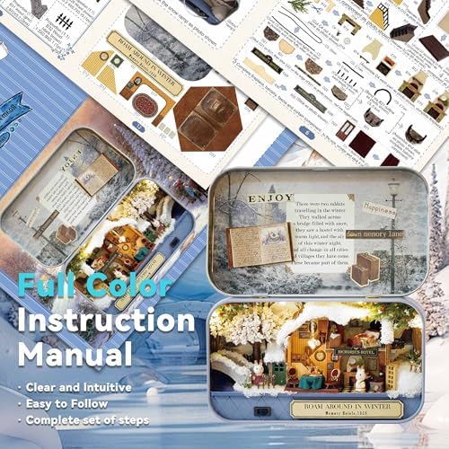 Flever Dollhouse Miniature DIY House Kit Creative Room with Furniture and Cover for Romantic Valentine's Gift(Roam Around in Winter) - Image 4