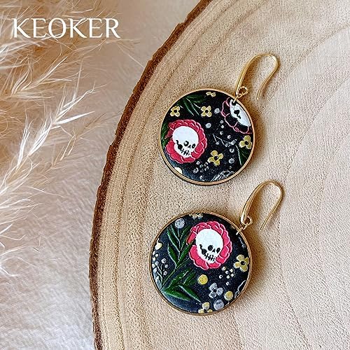 Keoker Texture Sheets for Polymer Clay, Clay Texture Mat for Making Earrings Jewerly, Halloween Polymer Clay Earrings Tools (No.3) - Image 4