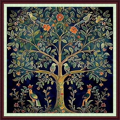 Dooxvey Cross Stitch Kits for Adults Beginners,Full Range of Cross-Stitch Stamped Kits Needlepoint Kits for Beginners Embroidery Kits 11CT Cross Stitch Patterns- Tree of Life Bird 18x18 inch by DooxveyStampedEmbroideryKit