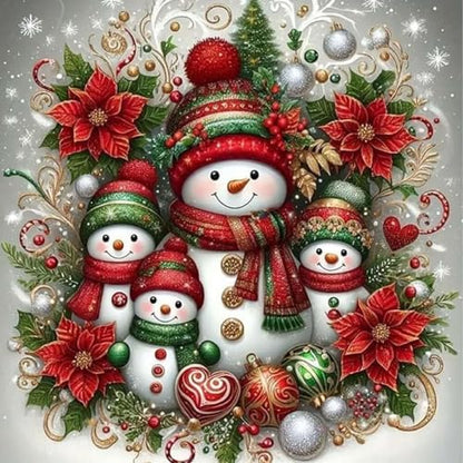 Eiazuiks Christmas Stamping Cross Stitch Kit, Snowman Christmas Counting Cross Stitch Kit for Adult Beginners, Full Line DIYStitching Kit for Home Decor Cross Stitch Patterns 14x14 inches by Eiazuiks