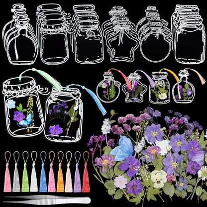 TaoBary 152 Pcs Dried Flower Bookmark Set DIY with Tassels, Pastel Color by TaoBary