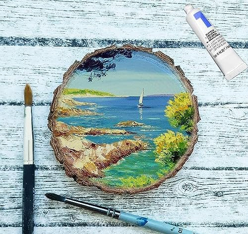 Unfinished Wood Slices for centerpieces 18 PCS 5.1-5.5 Inch,Round Wooden Discs with Tree Bark,Wood Cookies Circles for Crafts Christmas Ornaments,Wood Slice for Rustic Wedding Decoration - Image 6