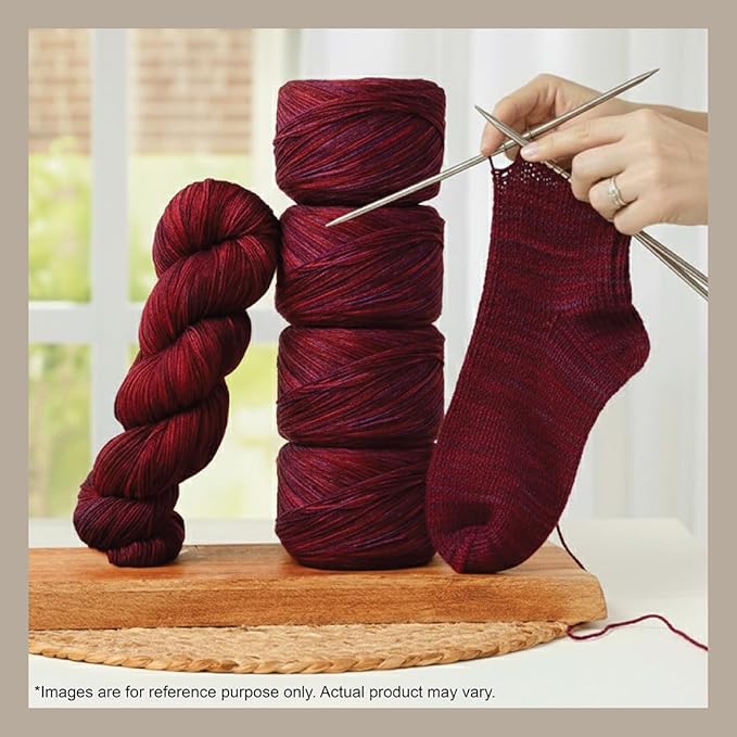 KnitPro Symfonie Hand Dyed Yarn | Extra Fine Merino Wool & Polyamide Blend for Knitting & Crocheting, Fingering Weight, Oeko-TEX Certified 400m, 100g Skein | Terra Variegated Valentine