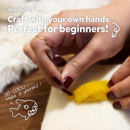 Woolbuddy Needle Felting Kit for Beginners Adults, Shark Sea Animal Project, Includes Tools, Supplies, and Instructions for Easy DIY Crafts
