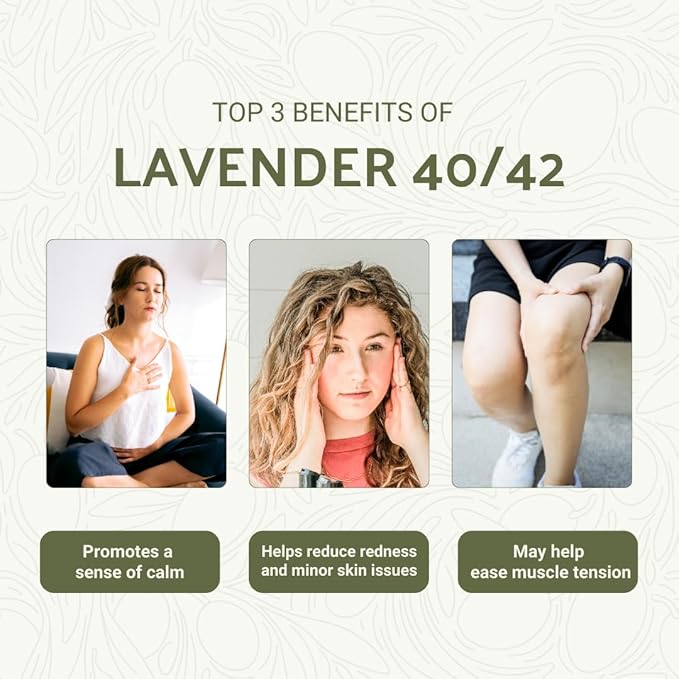 Nature Packaged Lavender 40/42 Essential Oil Direct from France - Essential Oil for Candle Making and Soaps - Pure Lavender 40/42 Oil for Aromatherapy, Skincare, Haircare, Perfumes (8oz)