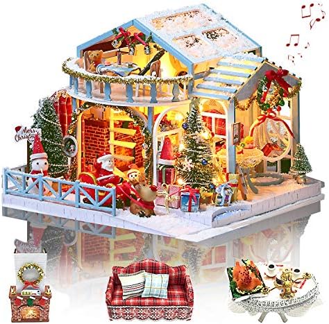 GuDoQi DIY Miniature Dollhouse Kit, Tiny House kit with Music, Miniature House Kit 1:24 Scale, Great Handmade Crafts Gift for Birthday, Christmas Night by GuDoQi
