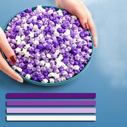 Origami Paper Stars, Colorful Handcraft Origami Lucky Star Paper DIY Paper Arts Creativity Hand Art Crafts (Purple gradient (1350) sheets) - Image 3