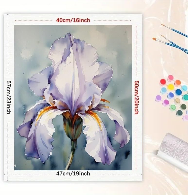 TAOPAOLAB Floral Paint by Numbers Kit for Adults - DIY Purple Iris Flower Painting on Canvas 16×20 Inches, Acrylic Paint Set, Suitable for Beginners, Art for Home Decoration or Gifts - Image 2