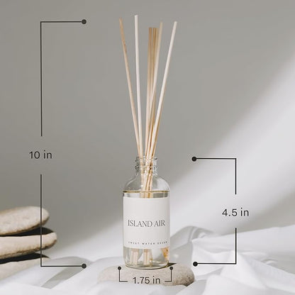 Sweet Water Decor Wildflowers and Salt Reed Diffuser Set - Lemon, Rosemary, and Leafy Green Scented Diffusers - Scent Diffusers for Home, Long Lasting Fragrance, Made in The USA