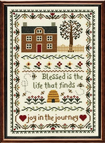 Janlynn 50222 Counted Cross Stitch Kit 7.75"X11.25", Joy in The Journey (14 Count), Blue by Janlynn