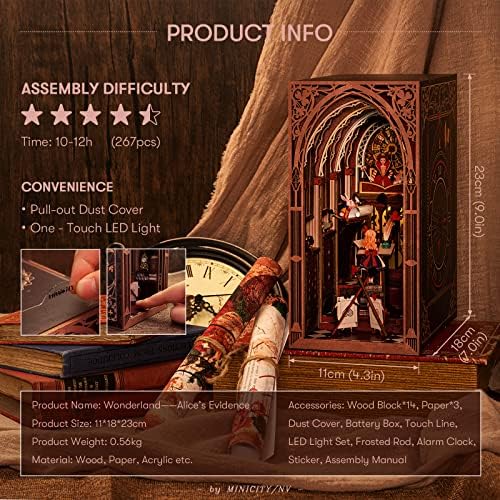 CCCDF Book Nook Kit, Alice Evidence DIY 3D Wooden Puzzle - Image 2