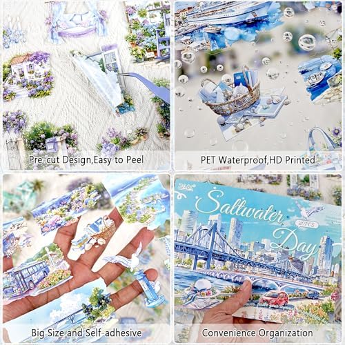 Summer Landscape PET Sticker Book, Diecut Stickers for Journaling - Image 3