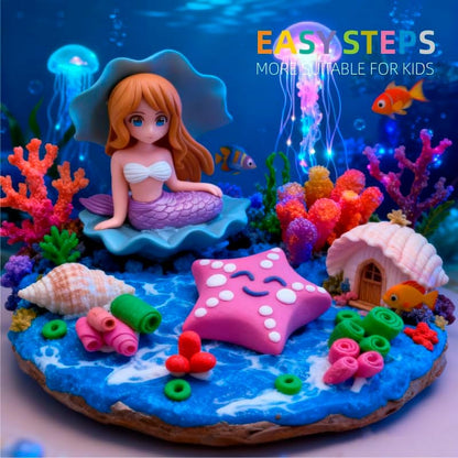 Air Dry Clay Kits for Kids,Animal & Ocean Theme,Modeling Clay for Kids, DIY Model Magic Clay with Sculpting Tools and Tutorials,20 Boxes Molding Clay,Ultra Light,Soft & Non-Sticky,Arts and Crafts Gift - Image 6
