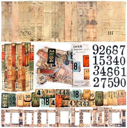 Vintage Scrapbook Kit, 90 Sheets Retro Tag Labels Collection, Scrapbooking Stickers and Decorative Papers Collage Materials, Ephemera for Junk Journal Supplies, Journaling, Crafts Arts, Scrap Booking by Diuhofart