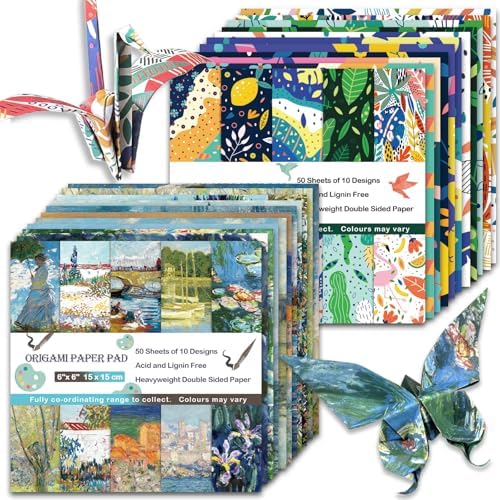 Origami Paper Kit 100 Sheets, 6x6 Inch Double Sided 40 Vivid Colored Paper by Bestartsuppliesforyou