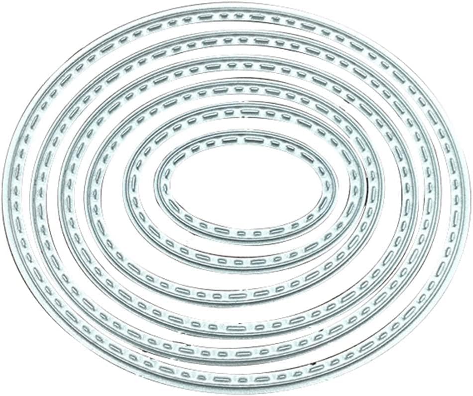 Metal Die Cutting Dies for DIY Scrapbooking Photo Album Decorative Embossing Folder Stencil (6Pcs Oval) - Image 7