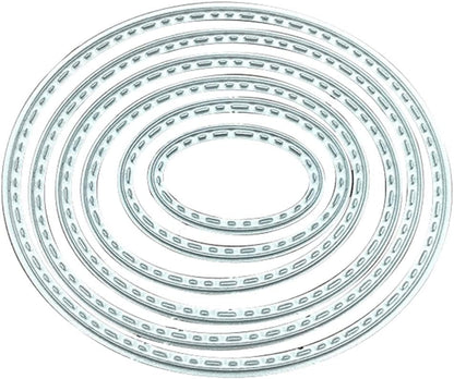 Metal Die Cutting Dies for DIY Scrapbooking Photo Album Decorative Embossing Folder Stencil (6Pcs Oval) - Image 7