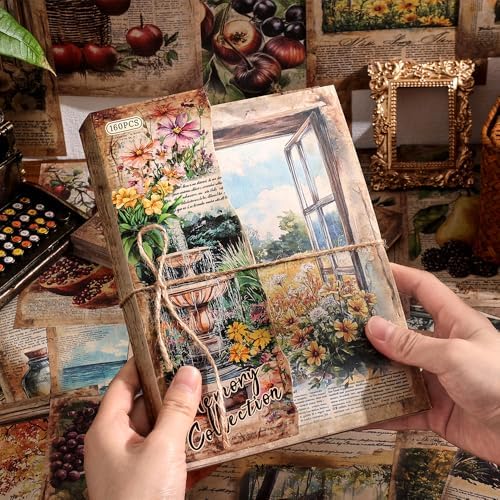 icceemee 160 Sheets Vintage Retro Scrapbook Paper, Junk Journaling Supplies Kit for Bullet Journals, Collage Art, Poster & Room Decor, Card Making, Gift Wrapping - Image 3