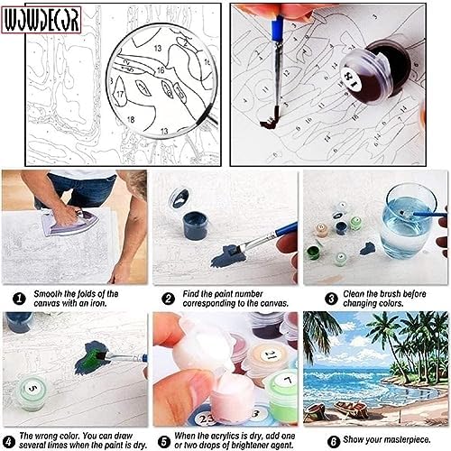 Wowdecor Paint by Numbers for Adults Beginner Kids, Number Painting - Tea Tree Flowers by Monet 40x50 cm - Wall Art Gifts (Woman, Framed) - Image 3
