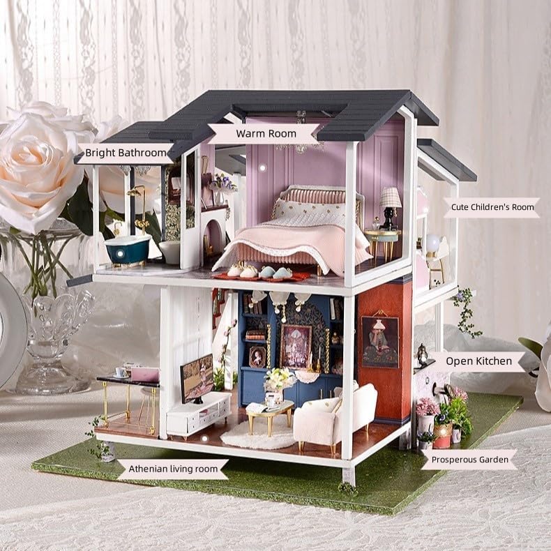 Miniature House Kit, DIY Miniature Dollhouse Kits for Adults to Build to Live in, Garden Shed Miniatures,Wooden Adults Craft Kits, Mini Model Kits with LED, Birthday for Teens - Image 4